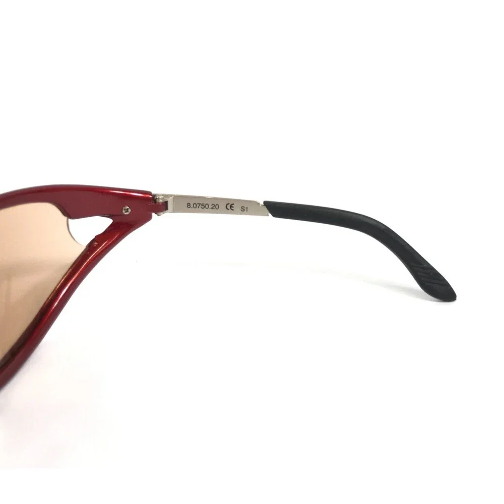 Vintage Alpina Sunglasses Airframe Zero 8.0750.20 S1 Red Silver Light Red Lenses